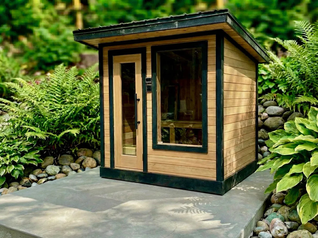 Pulse Sauna — clear-cedar backyard sauna by Yutori Labs